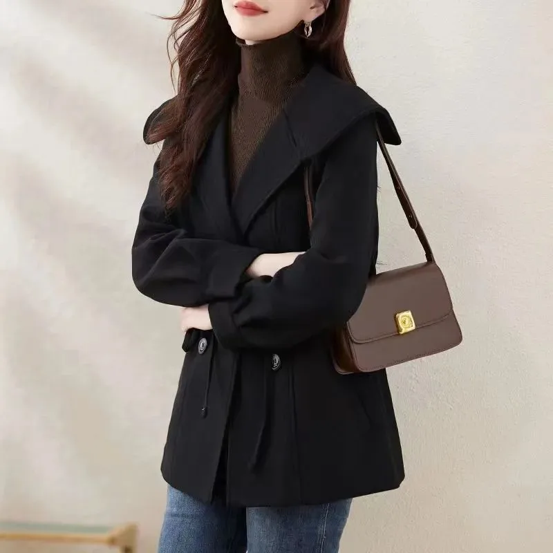 Women's Temperament Gentle Spring and Autumn Simple Casual Pure Color Commuting Long Sleeve Coat Jacket