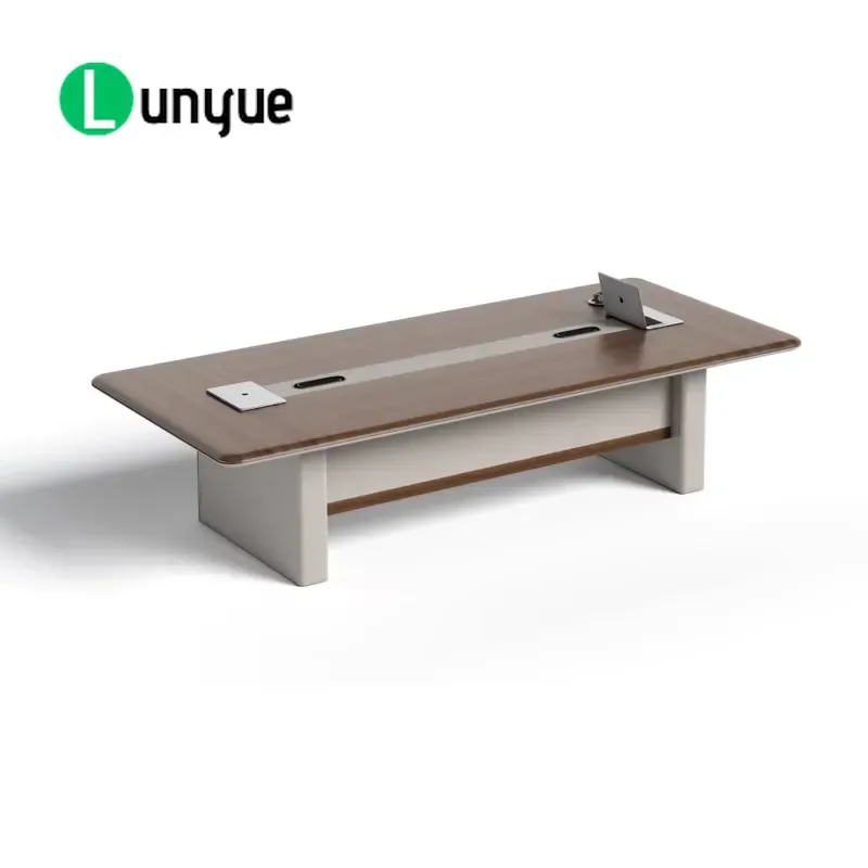 Luxury Solid Wood Conference Table Modern Office Furniture Durable Eco Friendly Vacuum Formed for Hotel School Meeting Room