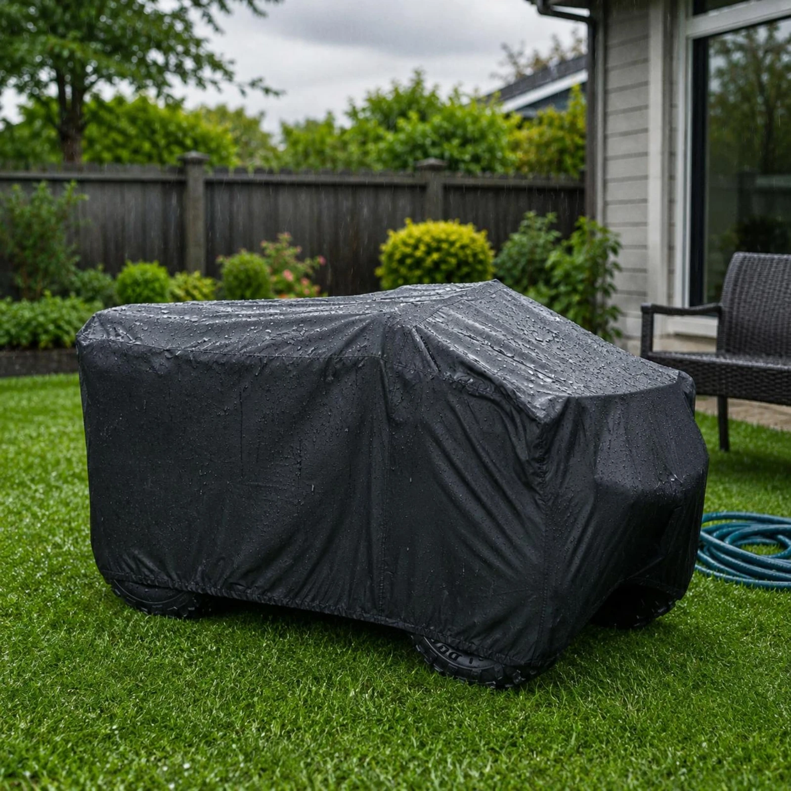 

Waterproof ATV Cover Elasticized Bottom Hem ATV Cover Weather Guard Black Automotive Gear Elastic Hem