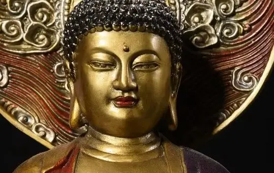 

19"Old Xizang Folk Collection Old Bronze Painted Gilded Three Sages Shakyamuni Guanyin Bodhisattva Station Buddha Worship Hall