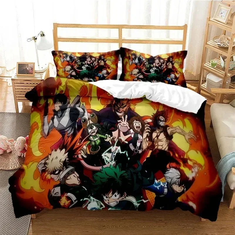 New Anime My Hero Academia Printed Bedding Set Duvet Covers Pillowcases Comforter Bedding Sets Bedclothes Bed Linen Home textile