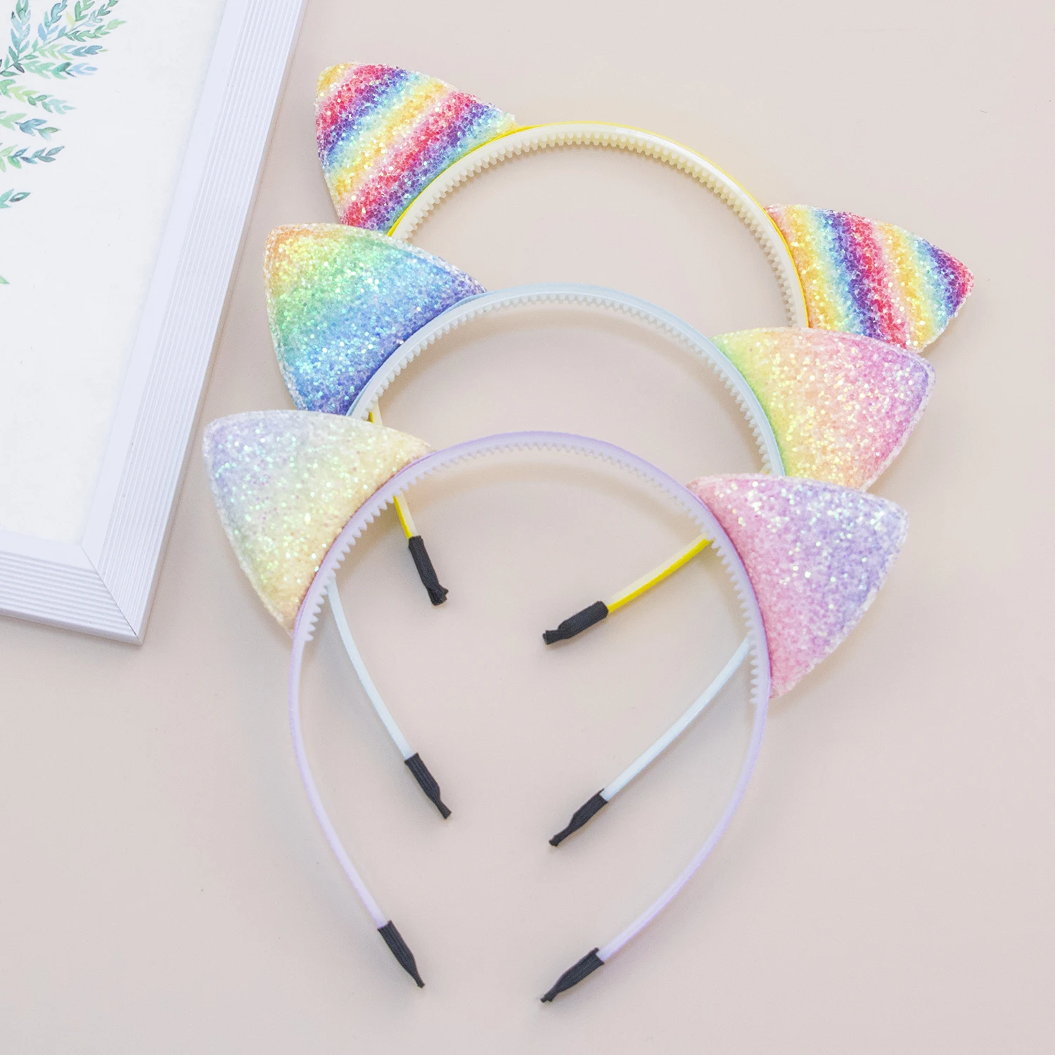 1PC Cat Ear Headbands Girls Party Hairbands Cute Glitter Cat Ear Hairband Fashion Kids Hair Accessories