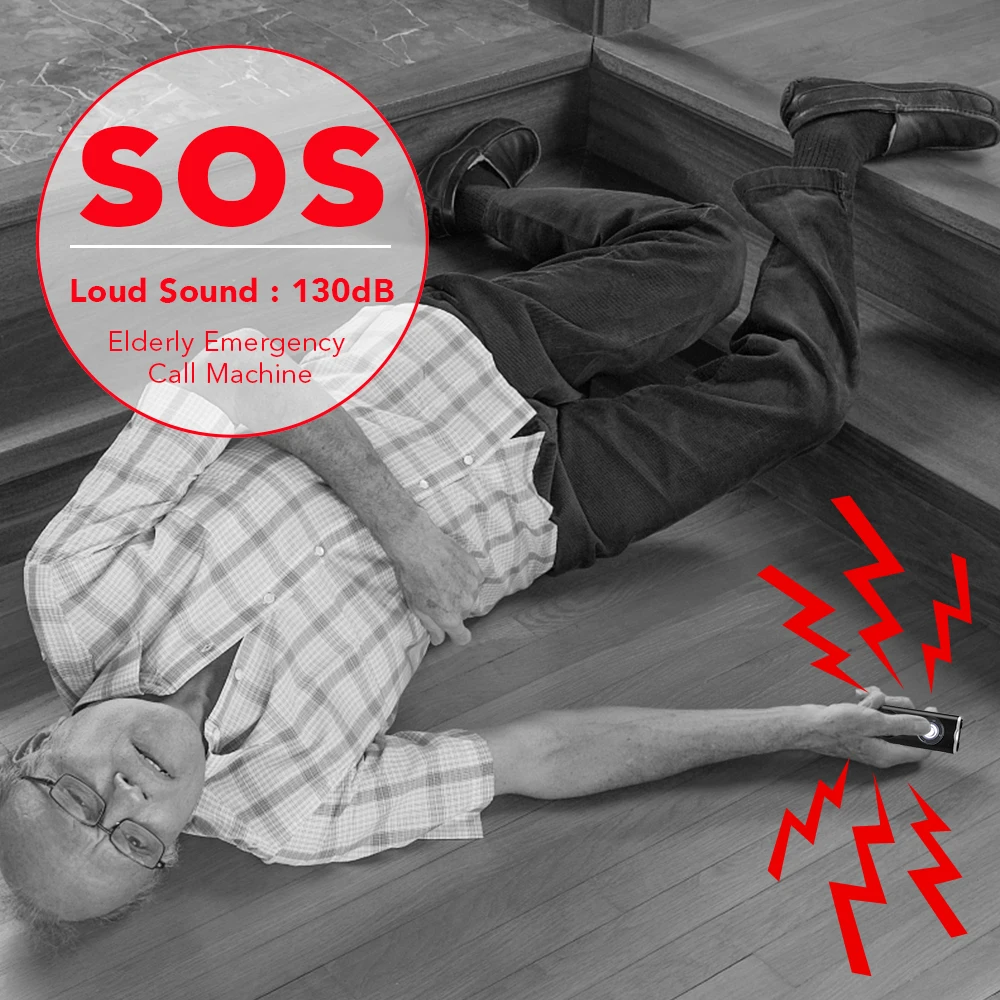 Personal Defense Alarm 130dB With LED Light Rechargeable Self Defense Woman Safety Alarm Key Chain Emergency Anti-Attack