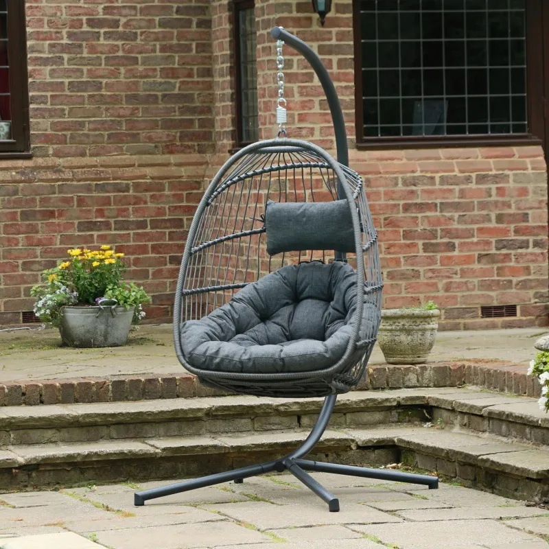 Single Folding Basket Outdoor Balcony Glider Courtyard Balcony Leisure Glider Bird's Nest Swing Lazy