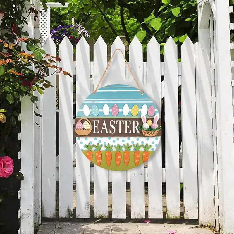 ฤดูใบไม้ผลิไม้ Porch ป้ายอีสเตอร์ไม้ Hangable ป้าย Easter Bunny ไข่แครอท Decor ป้ายฤดูใบไม้ผลิป้ายตกแต่งสําหรับ Farmhouse