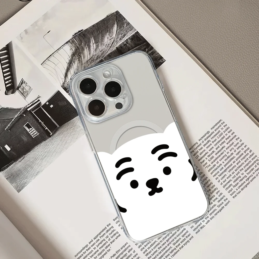 Kawaii M-MUZIK TIGERS Cute Phone Case for iPhone 12 11 13 14 15 16 Max Pro Plus Magsafe Magnetic Wireless Cover