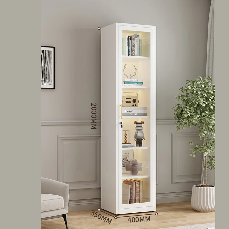 Multifunctional single-layer open dust-proof glass door storage bookshelf large-capacity storage space suitable for bedrooms