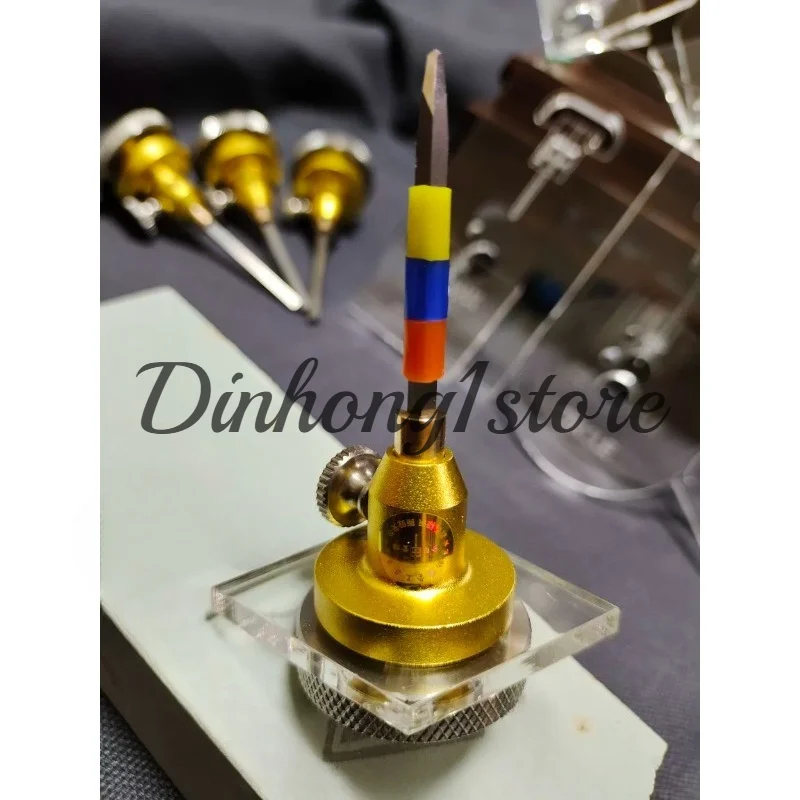 Carved gold sharpening plate/pneumatic push knife for tools
