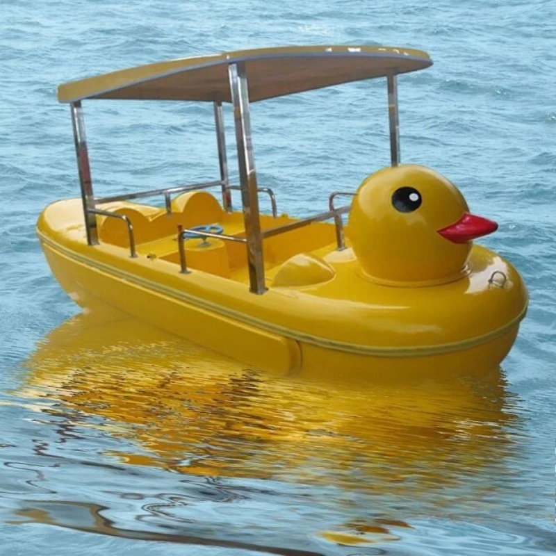 Water Park 6 People Electric Boat Children's Entertainment Boat Cartoon Sightseeing Boat Lake Big Yellow Duck Electric Outdoor