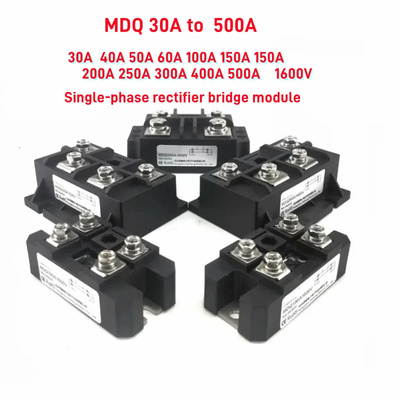 Single-phase Rectifier Bridge Module MDQ30A 1000V to 500A 1600V MDQ100/150/200/250/300/400/500A No Radiator Fan
