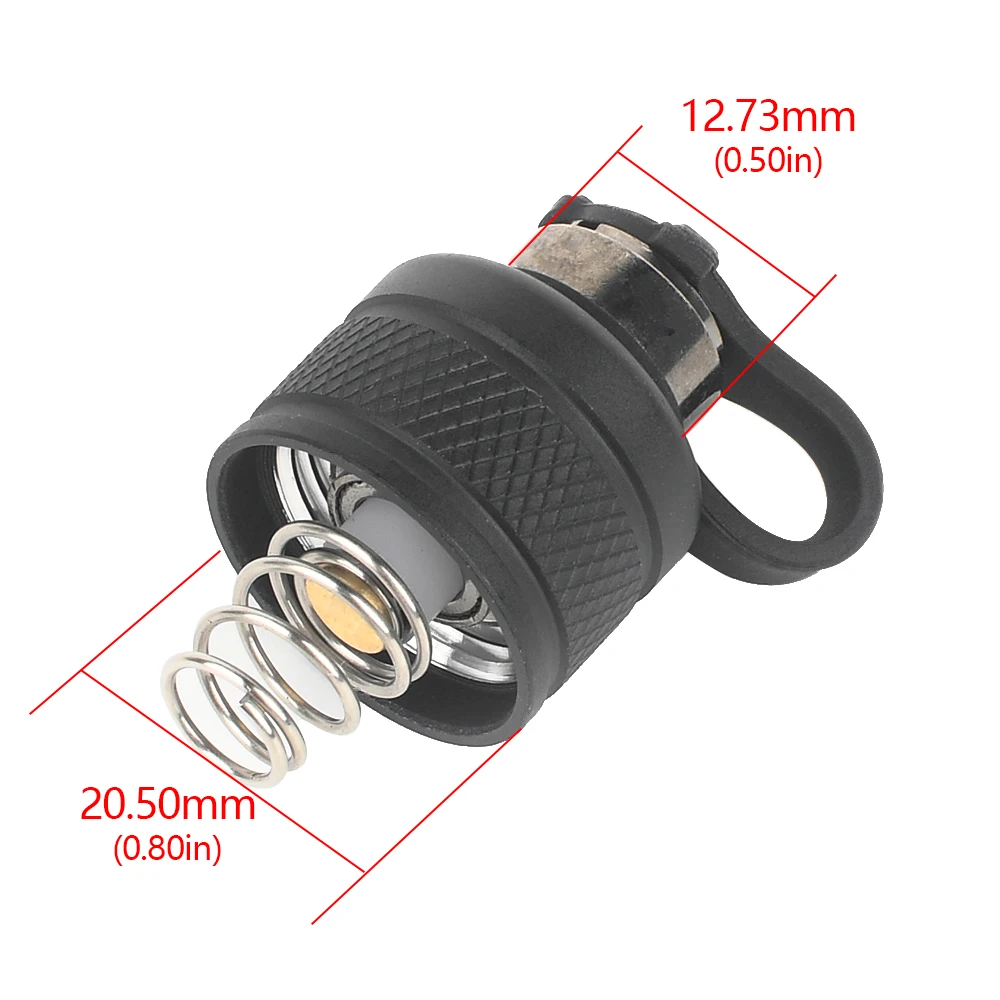 DulFlashlight-Capuchon de queue en métal pour lampe de poche Airsoft Surefir M300 Mfemale, couvercle de pressostat, lampe de chasse, fonction touristes