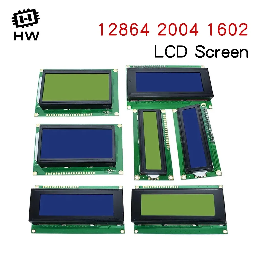 LCD1602 LCD 1602 2004 12864 Module Blue Green Screen 16x2 20X4 Character LCD Display Module HD44780 Controller Blue Black Light