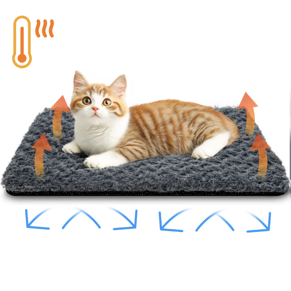 Self-Heating Pet Pads Blanket Puppy Pad Warm Cushion Mat For Cats Dogs Washable Pets With Thermal Body Heat Reflecting Core Pads