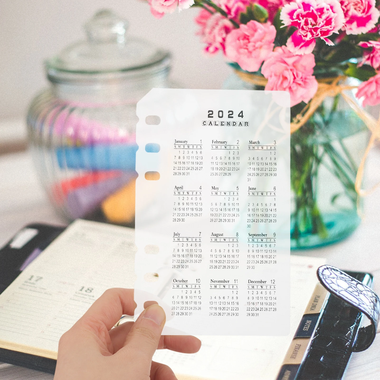 

5pcs A6 Binder Dividers Pp Material Transparent Notebook Separators Calendar Divider Pages Detachable Replaceable