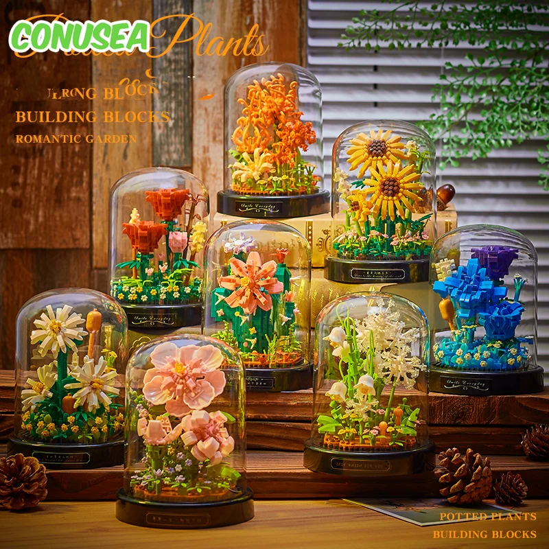 

Diy Micro Flower Building Blocks Mini Bricks Particles Eternal Life Flowers Home Decoration Assembling Puzzle Toy Children Gift