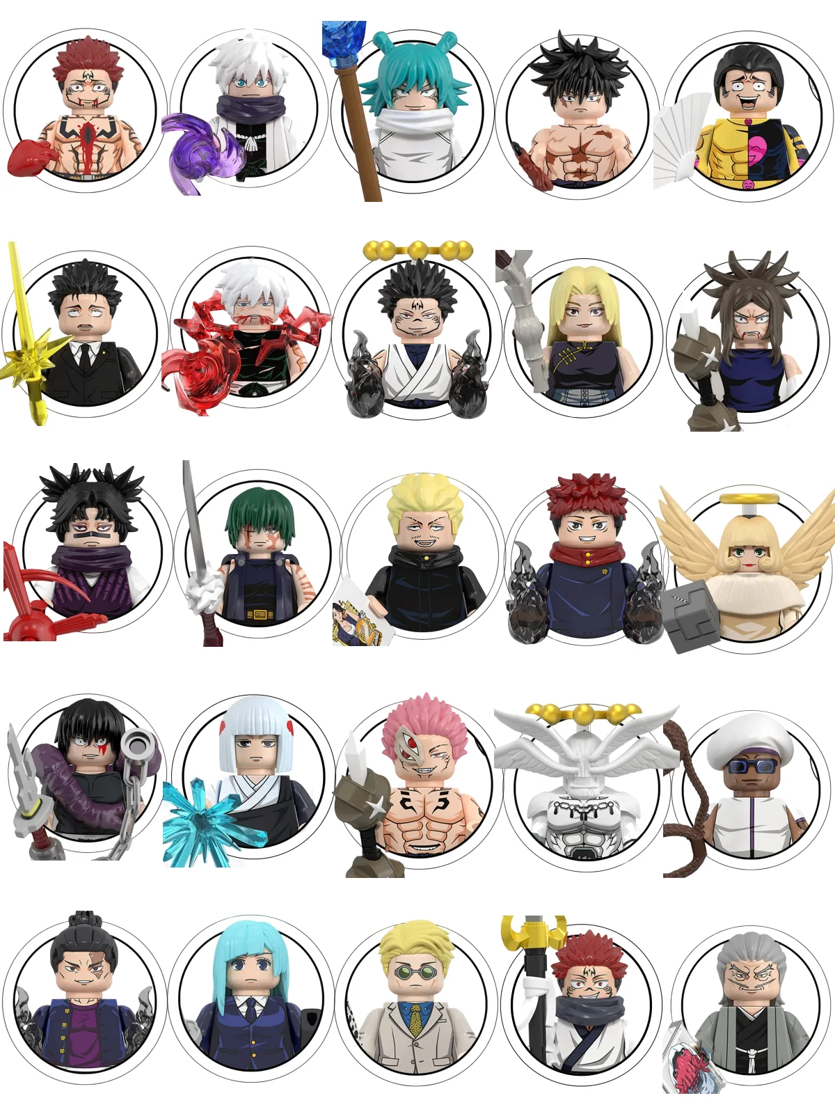 Blind Box WM6201 WM6202 WM6139 WM6140 Jujutsu Kaisen Bouwstenen Mini Action Figure Itadori Yuji Gojo Satoru Ryomen Gift en Y - afbeelding 2