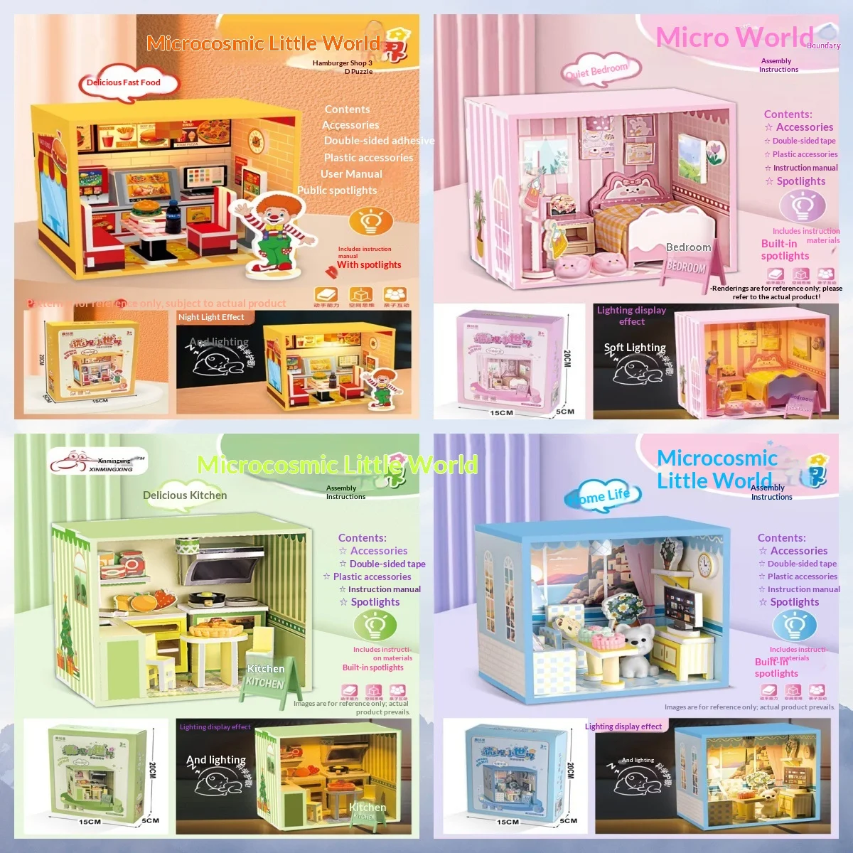 

Toy Fun DIY 3D Room Puzzle Micro World Miniature 3D Model Assembly Miniature Ornaments