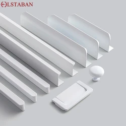 Modern Simple White Long Cabinet Handle Kitchen Cupboard Furniture Length Door Handle Wardrobe Closet Hardware Drawer Pull Knob