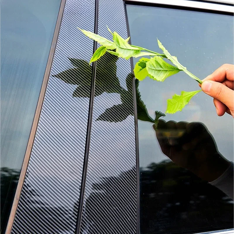 6Pcs/set Carbon Fiber Look Car Pillar Posts Door Window Stickers Trims for Holden Vauxhall Opel Insignia A 2009 2010 2011 -2017