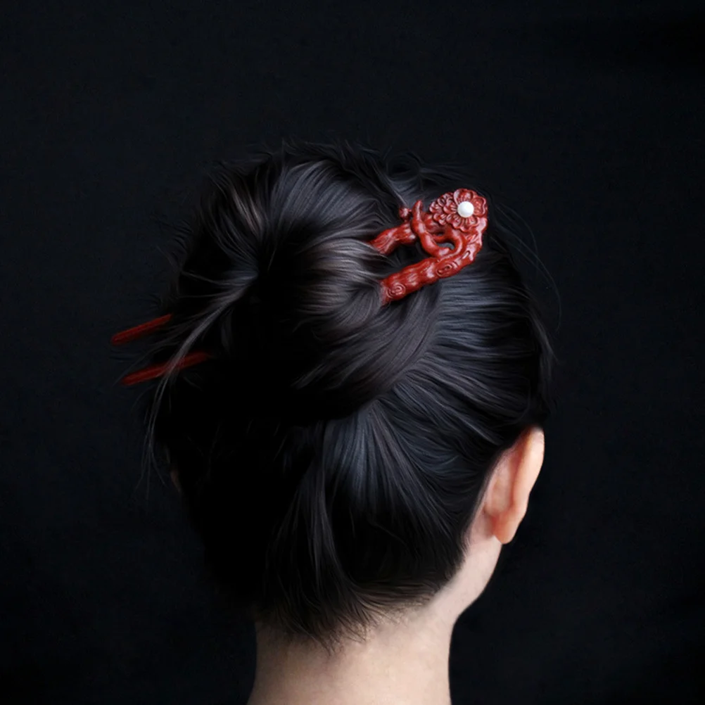 

Wooden Retro Carving Purple S Plum Clips Long Hair Accessories Hair Sticks For Buns Styling Tools Women Elegant
