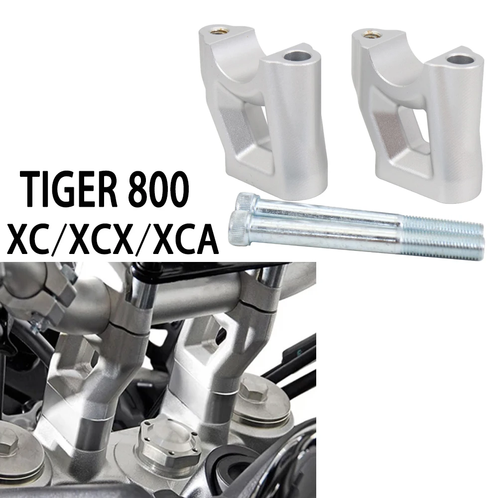 

New For Tiger 800 Tiger 800 XC/XCX/XCA CNC Aluminum Silver Motorcycle Accessories Handlebar Riser Move Back Clamp Mount