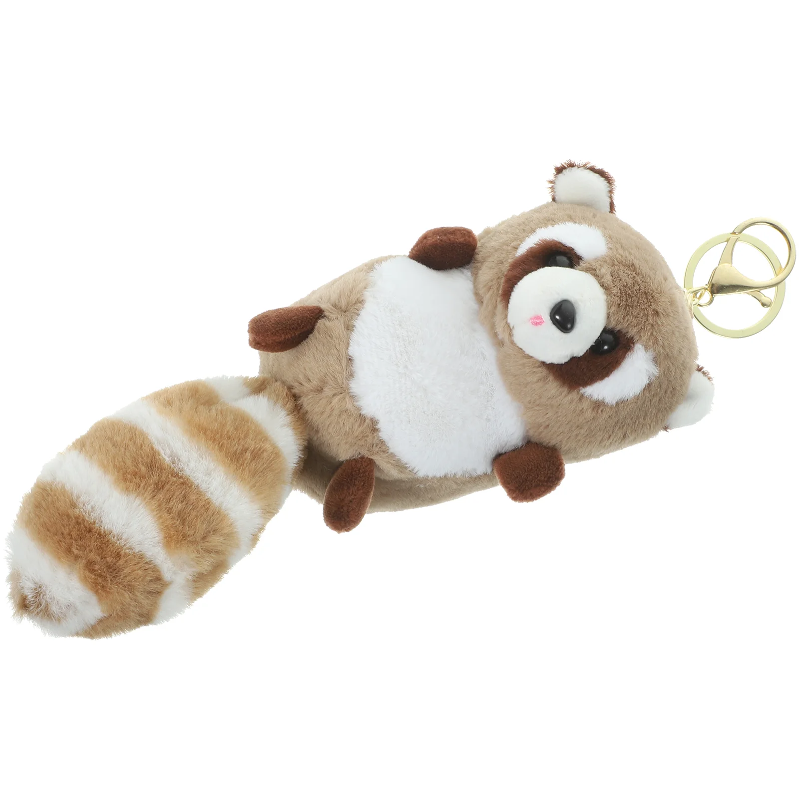 

Cute Red Panda Plush Keychain Fluffy Bag Pendant Safe Reusable Longtime Decorative Car Key Lightweight Cartoon Design