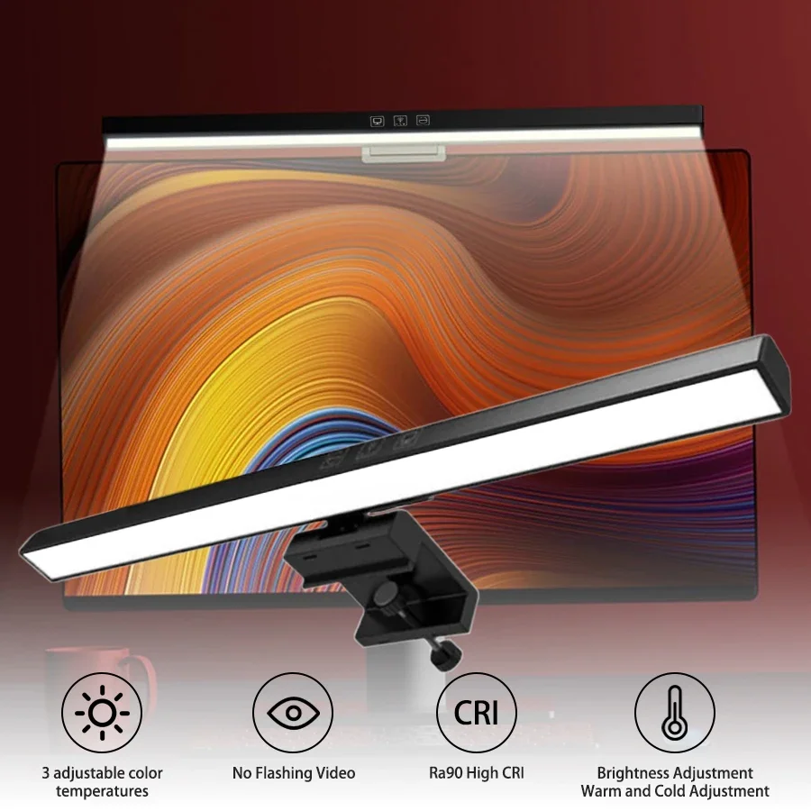 

Desk Lamp Monitor Light 33cm 50cm Computer Monitor Light Dimmable Reading USB Powered Hanging Table Lamp