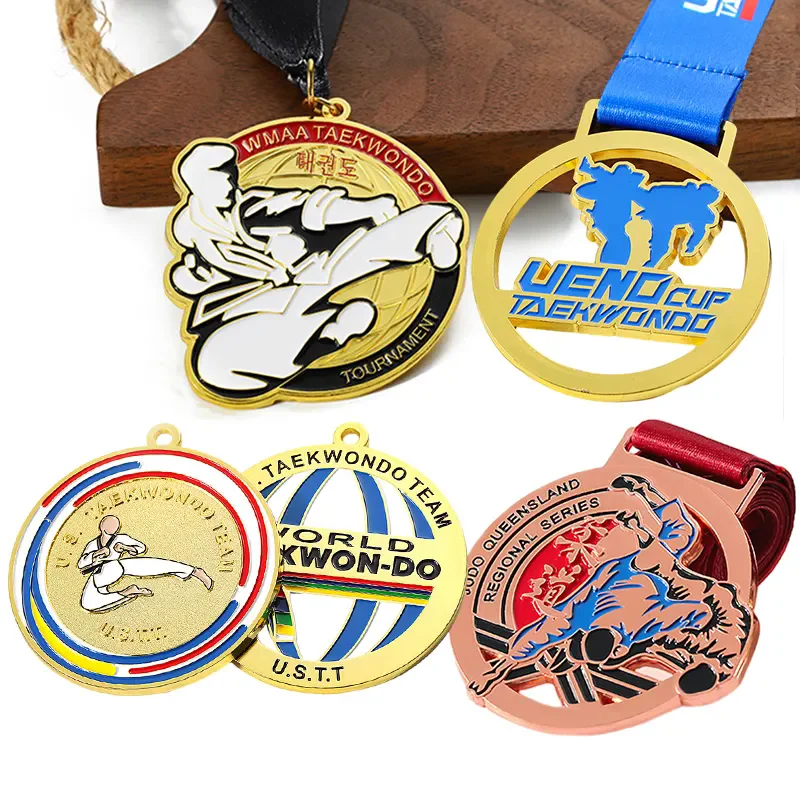 Wholesale Marathon Judo Customized Design Logo Sports Gold Metal Customized Acrylic Blank Medal Manufacturer