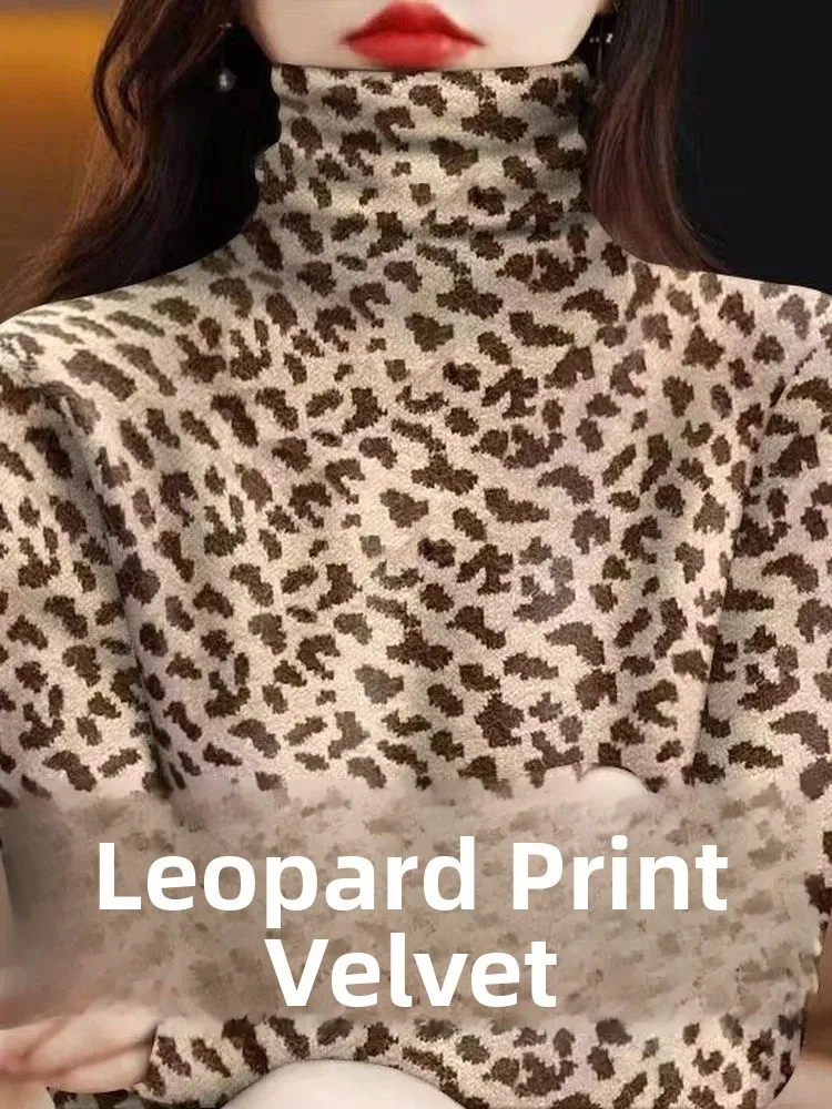 Double-Sided Fleece Lined High Collar Long Sleeve One-Piece Fashionable Autumn Winter Warm Versatile Women's T-Shirt