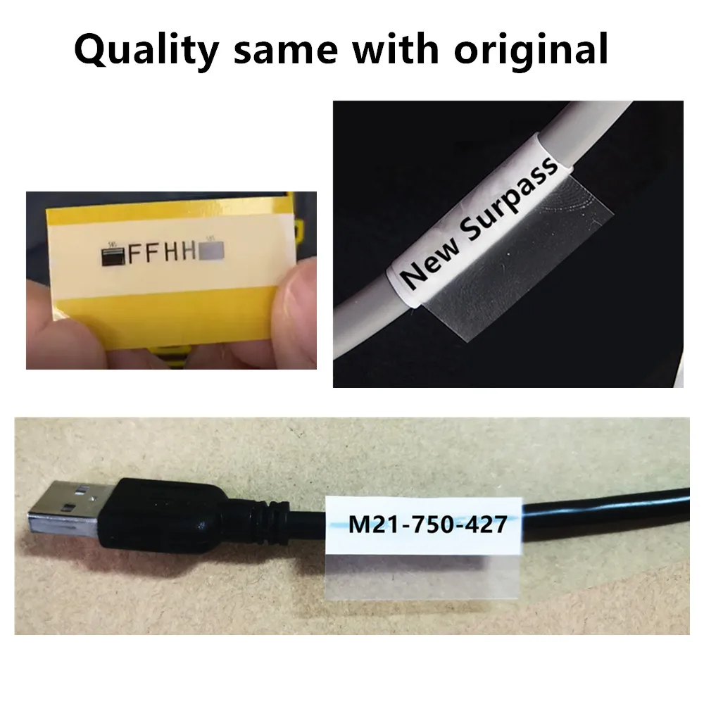 Outdoor Waterproof Compatible Cable Wire Marking Lab Fiber Label Tape M21-750-427 Ribbon For Brady BMP21 Plus Industrial Printer