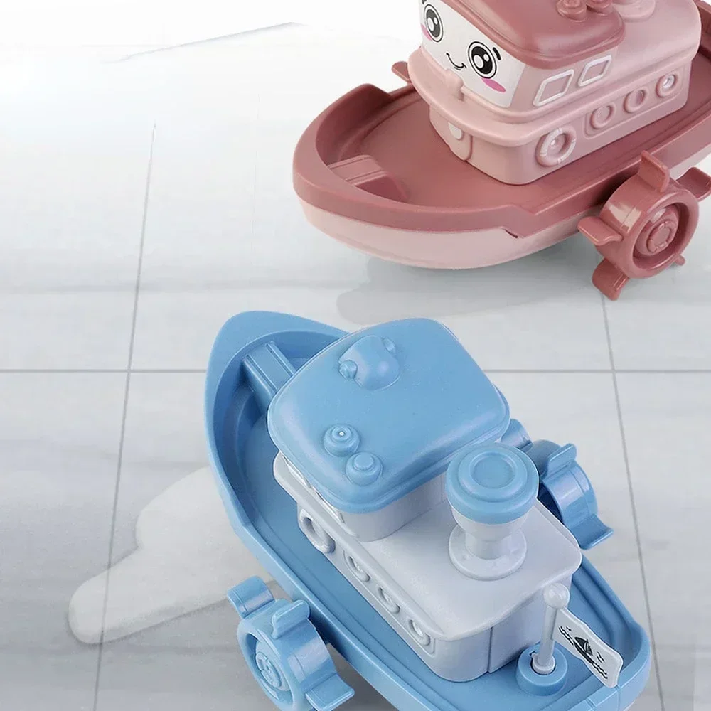 Baby Bath Toy Cute Cartoon Ship Boat Clockwork Toy Wind Up Toy Kids Water Swimming Beach Game for Children Gifts Boys Toys