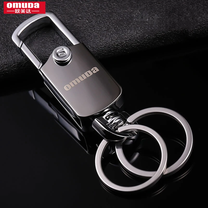OMUDA Keychain Men\'s Waist Hanging Key Chain Stainless Steel Key Ring Rotating Double Ring Multifunctional Bottle Opener