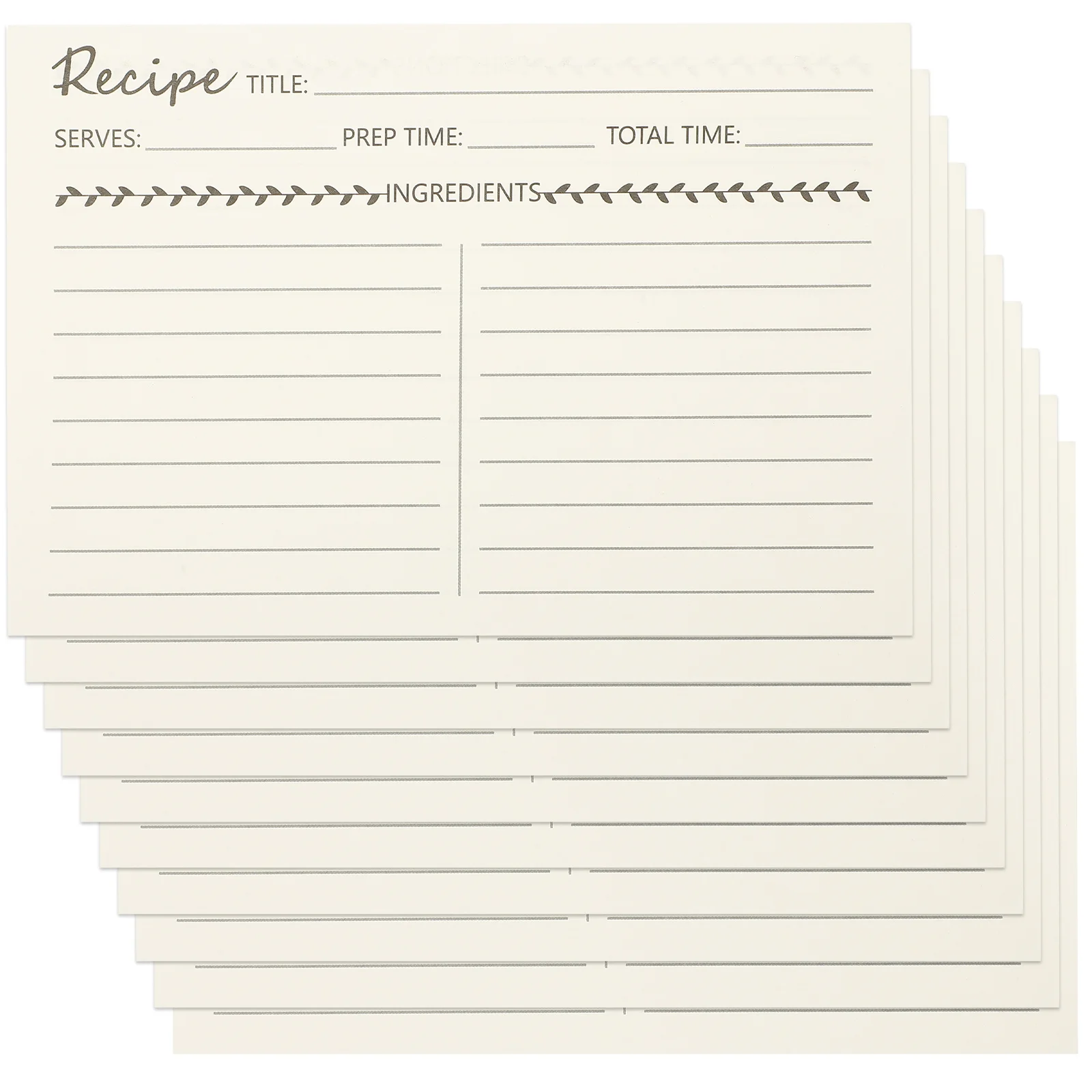10Pcs Recipe Cards Creative Design Premium Food Note Sheets Household Recipe Paper Kitchen DIY Cooking Note Cards