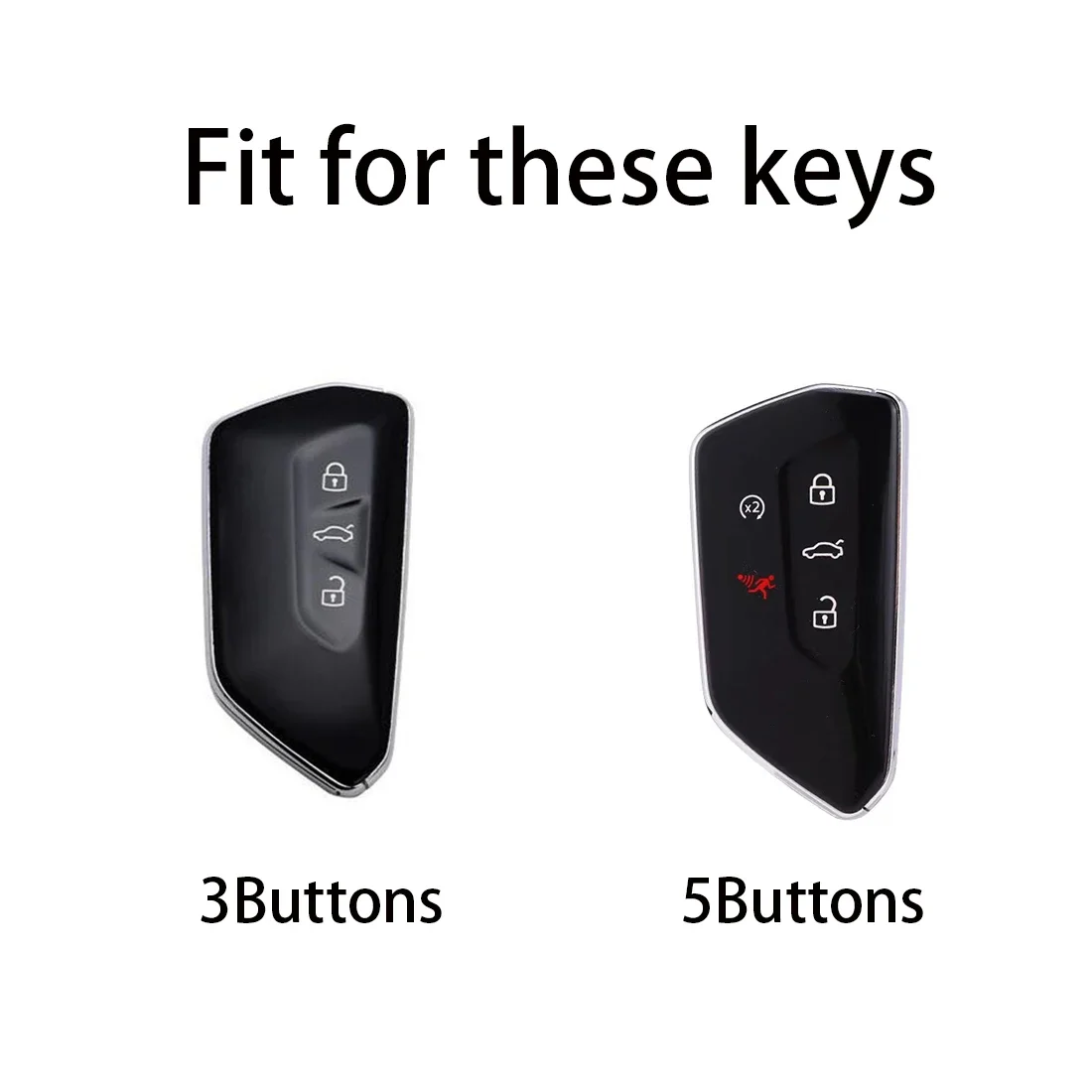 New ABS Car key Case 5Button 3Button Remote Control Key Case Shell Carcasa For VW Golf 8 MK8