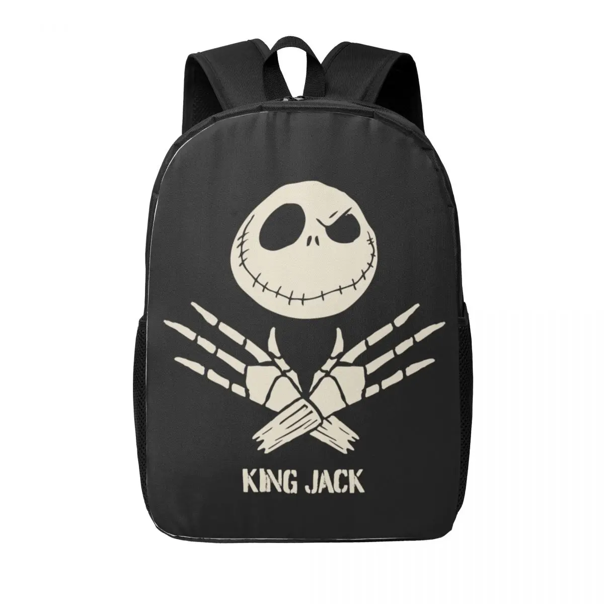 Custom King Jack Skellington Backpacks for Girls Boys College School Travel Bags Women Men Bookbag Fits 15 Inch Laptop