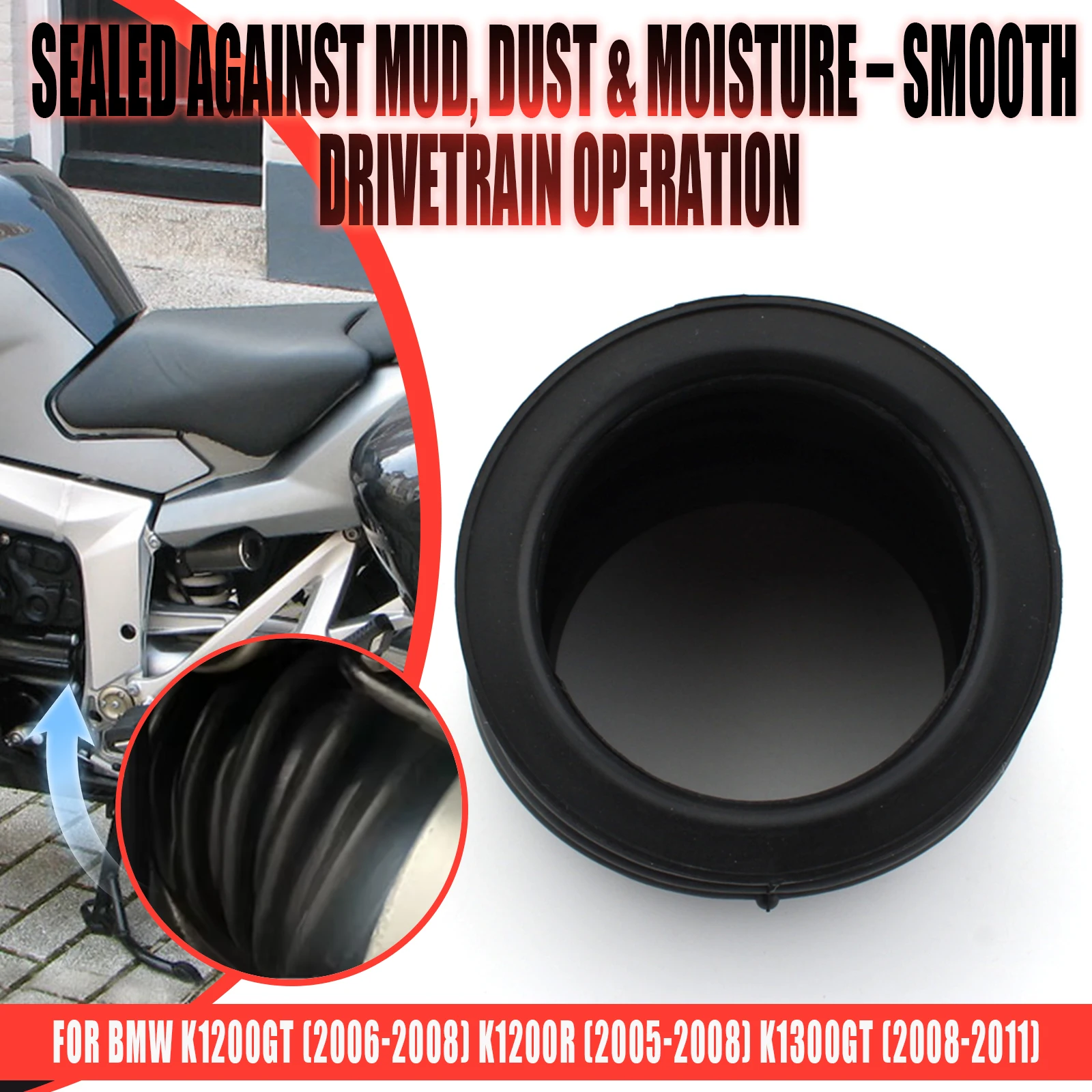 Motorcycle Driveshaft Rubber Dust Boot Sleeve Protective Cover For K1200GT/R/R Sport/S/K1300GT/R/S K1200R Sport K1200S K1300R