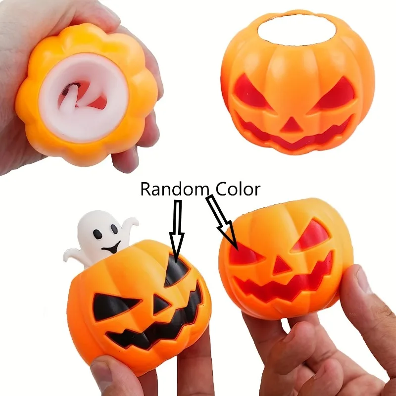 Halloween Pumpkin Stress Balls Fidget Toys Squishy Squeeze Ball Toys for Kids Boys Girls Stress Relief Halloween Party Gifts