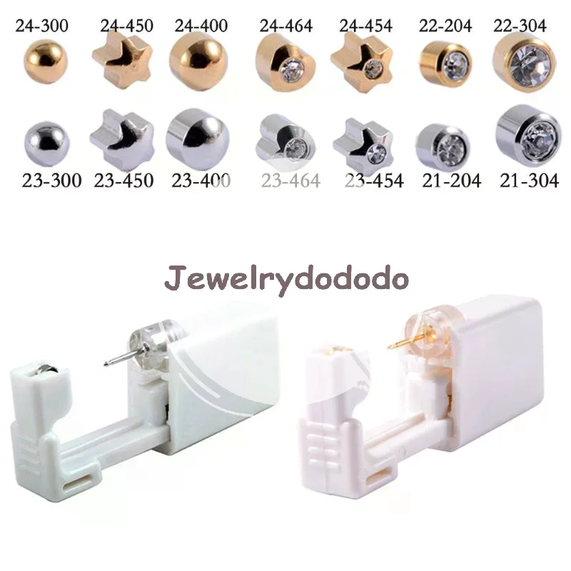 Stainless Steel Disposable Piercing Tool with Charming Zircon Flower Earrings for Teens