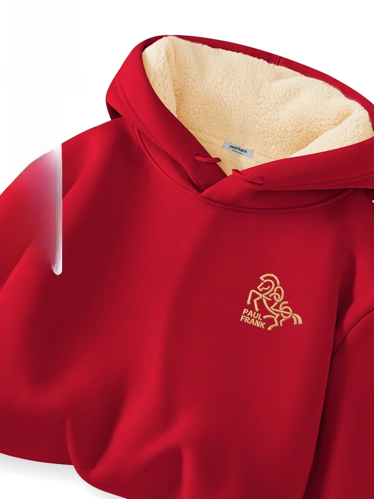 

Heavyweight Fce Hoodie Men's Winter Thiened Warm Outerwear Casual Loose Fit Long Sve T-irt Sle Coat