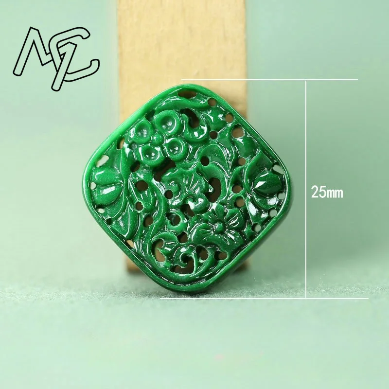 2pcs DIY Natural Dry Green Emerald Hollow Out Lucky Accessories Pendant Earrings Jewelry Luxury Best Selling Gifts for Women Men view 5