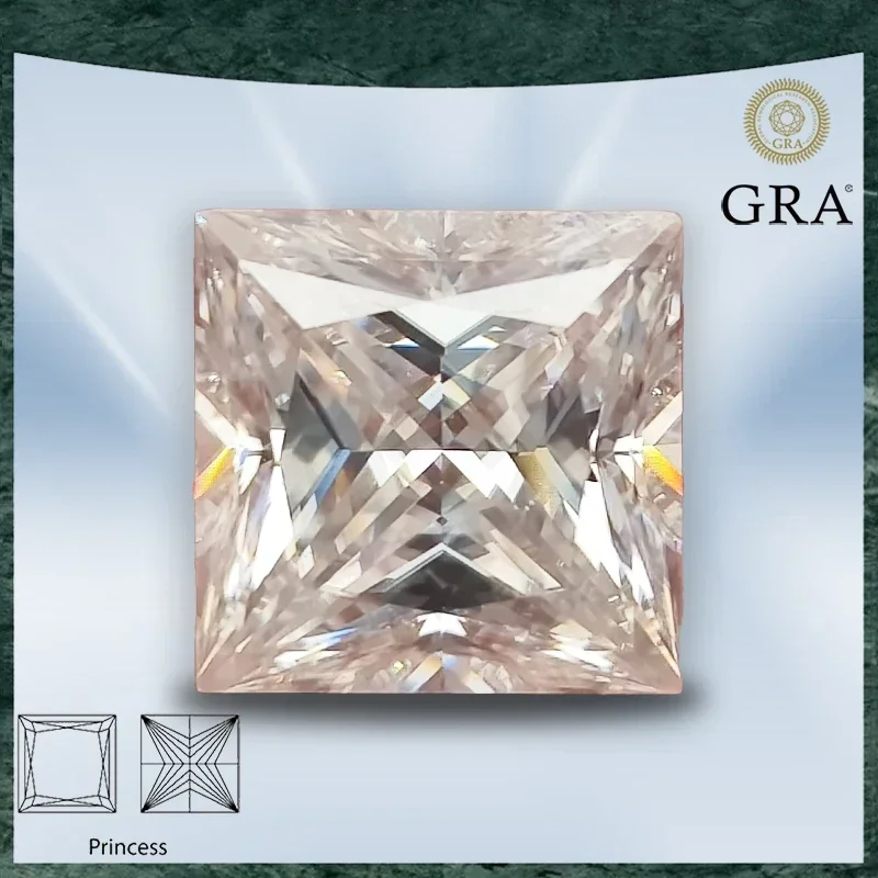 

Moissanite Loose Stone Princess Cut D Color VVS1 with GRA Certificate for Gemstone Charms Beads Top Jewelry Making Materials