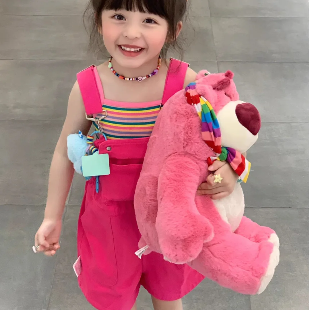 Baby Girl Clothes Suit Dopamine Girls Pants Summer Kids Suspenders Korean Elastic Waist Fashion Suspenders Wide Legs 2-piece Set image 4