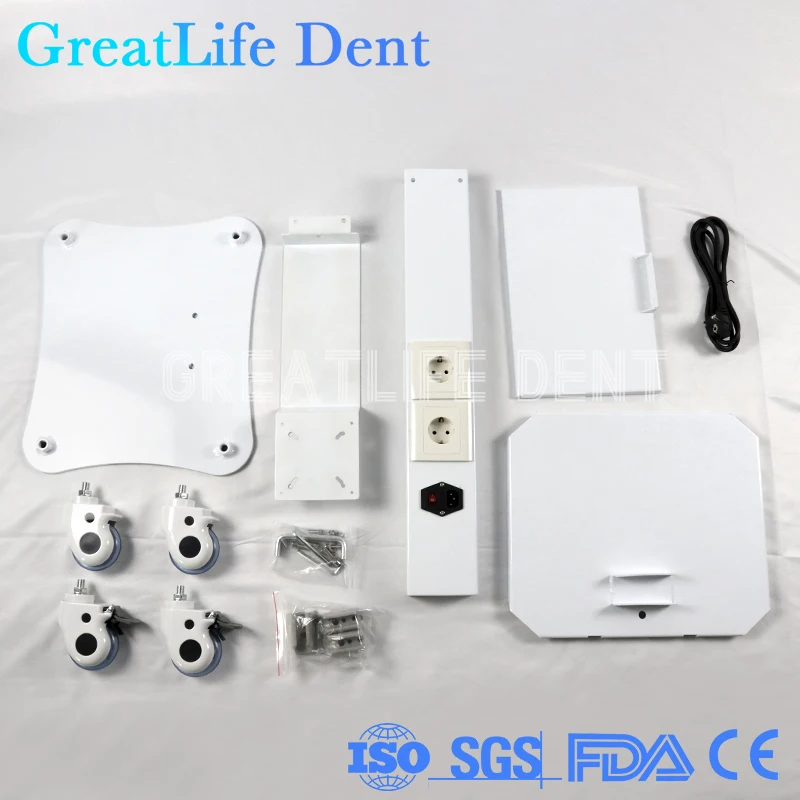 GreatLife Dent Clinic Cabinet Mobile Built-In Socket Medical Cart Dental Storage Trolley For Dental Clinic Intraoral Camera