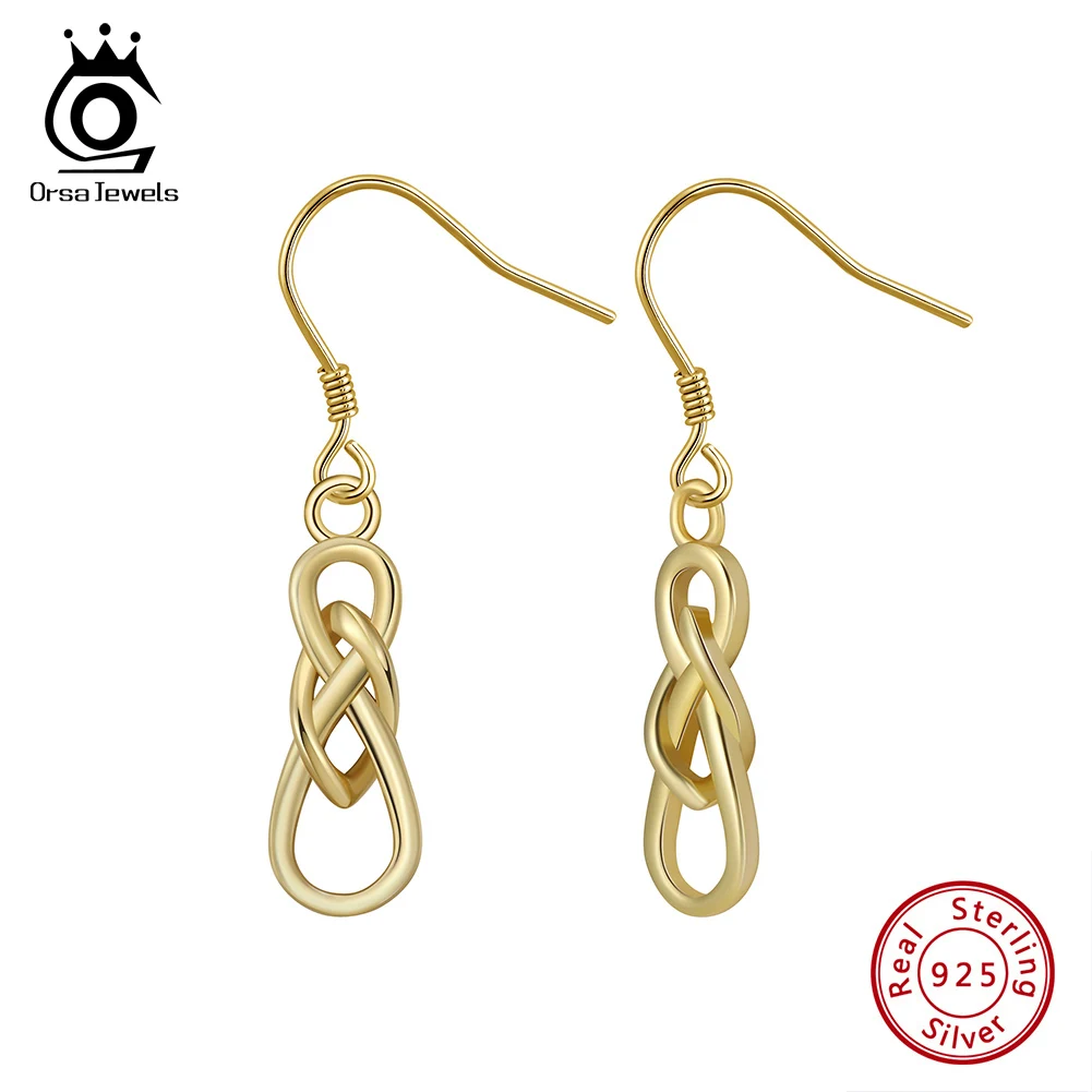 

ORSA JEWELS Vintage 14K Gold Earrings Handmade 925 Sterling Silver Celtic Knot Drop Earrings Religious Jewelry for Women APE133