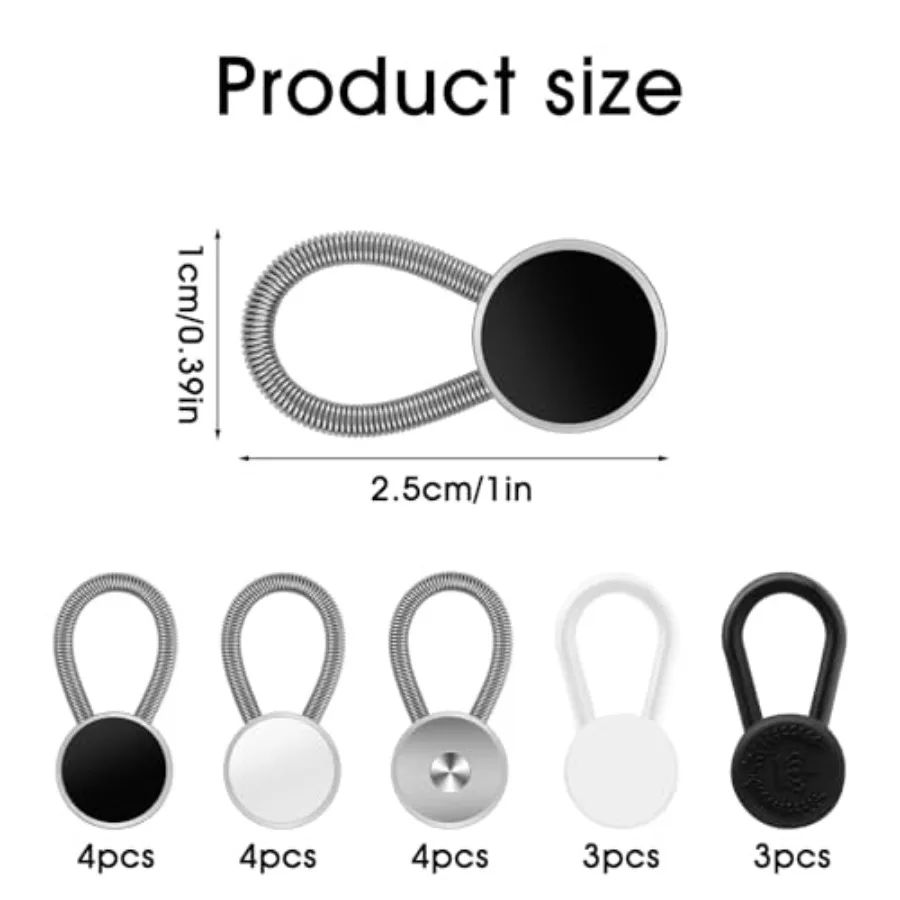 18pcs Collar Extenders for Men Dress Suits: Comfy Premium Invisible Neck Extender with Soft Elastic and Adjustable Metal Buckle