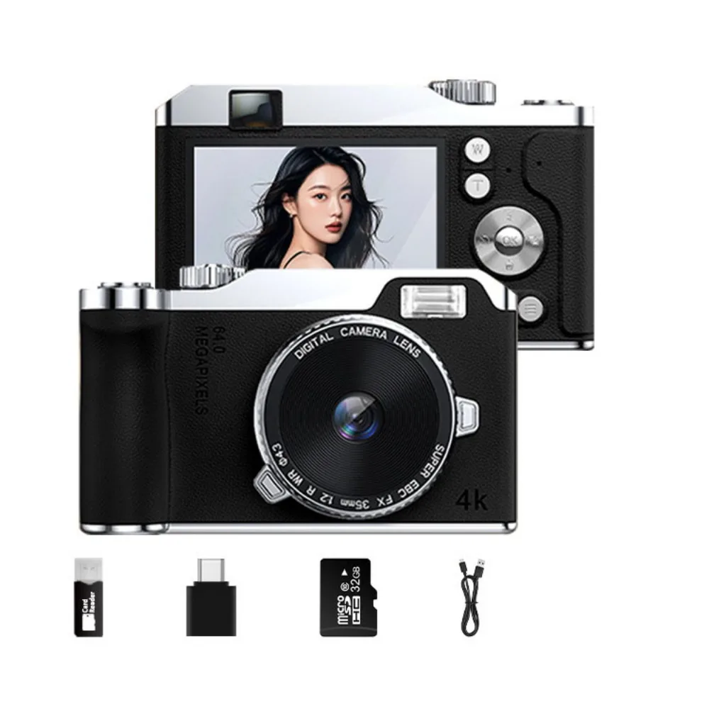 

Front/Rear Dual Camera 4K HD Digital Camera Autofocus 16x Zoom Entry-Level CCD Camera LED Fill light Rechargeable