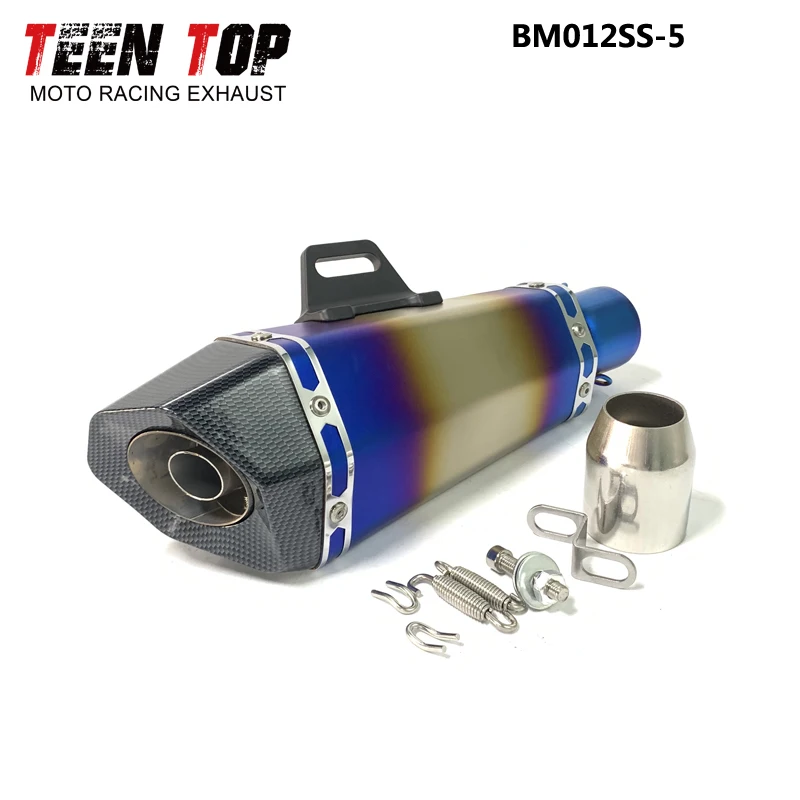 51mm Stainless Steel Universal Motorcycle Exhaust Muffler Akrapovical Exhaust CB650R NC700 CRF230F R1 R6 TMAX500 GW250 Elbow