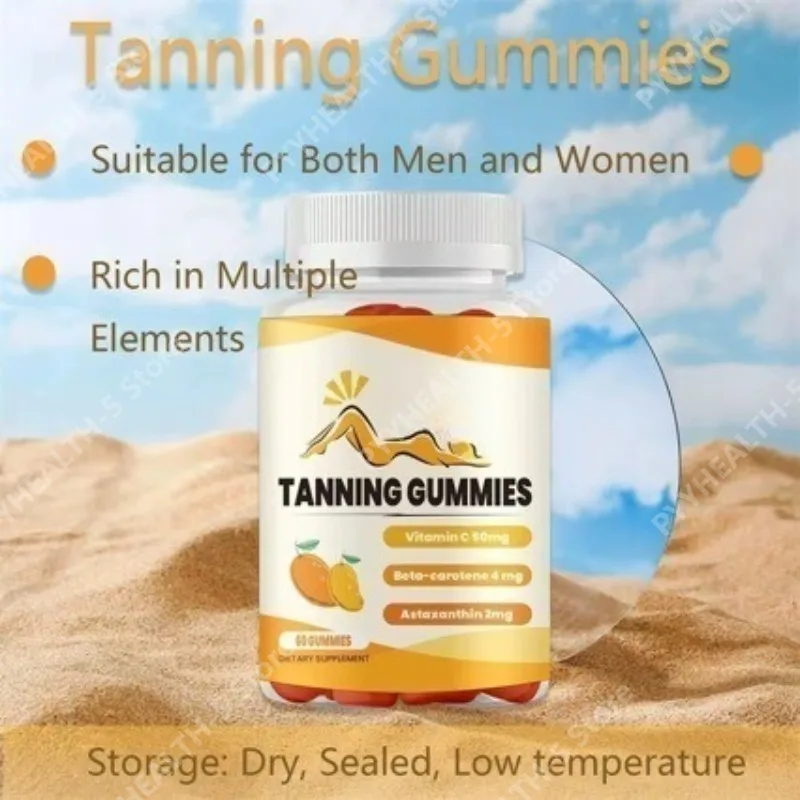 

Tanning Gummies Daily Wellness Chewable Support Formula, Dietary Aid, 60 Gummies, for Adults Men Women