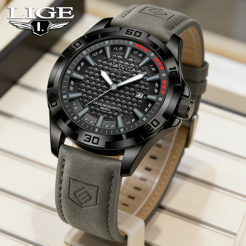 

Мужские кварцевые наручные часы LIGE 2026: модные, деловые, люксовые, спортивные, водонепроницаемые, светящиеся, с кожаным ремешком. Отличный подарок.