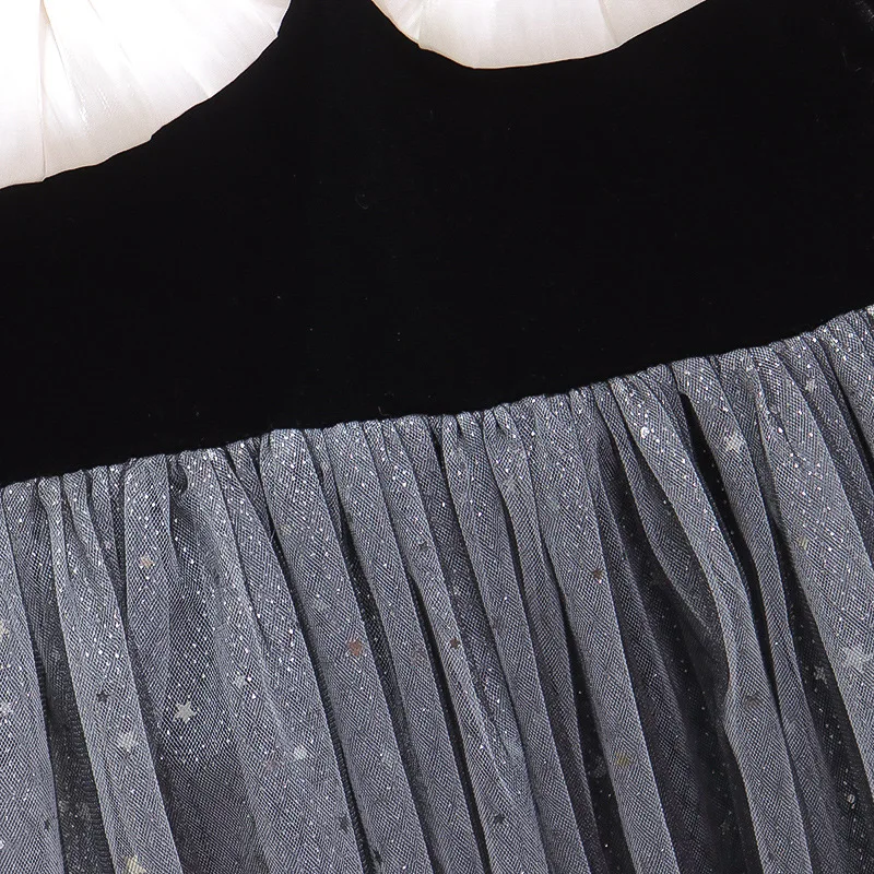 فستان بناتي للربيع والخريف للأطفال عالي الجودة بعمر سنة واحدة فستان للاحتفال تنورة على الطراز الغربي فتاة صغيرة شبكية Pr #3